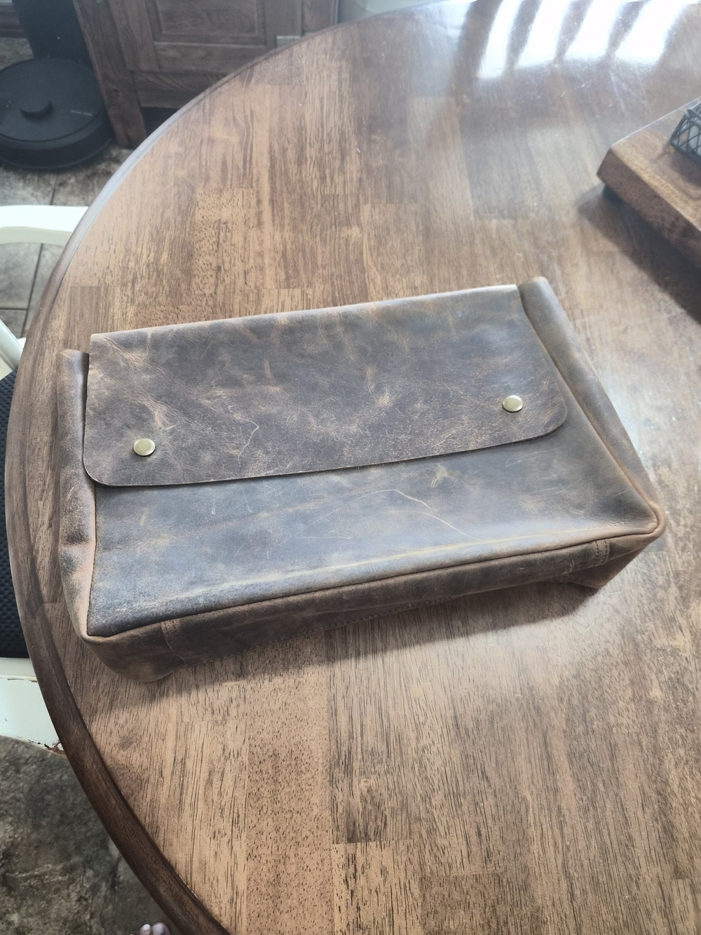 Men's Brown Leather Travel Laptop Bag
